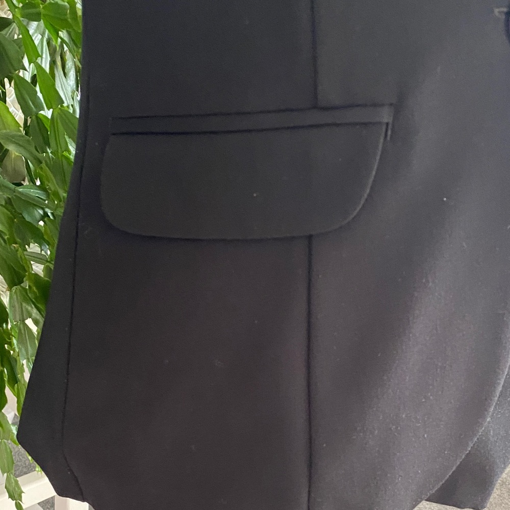 Black Fitted One Button Blazer Power Professional Jacket Button Sleeve Chic Boss - Picture 9 of 17